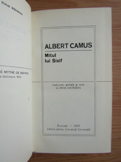Albert Camus - Mitul lui Sisif
