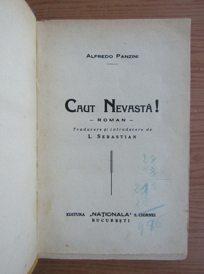 Alfredo Panzini - Caut nevasta! (1930)
