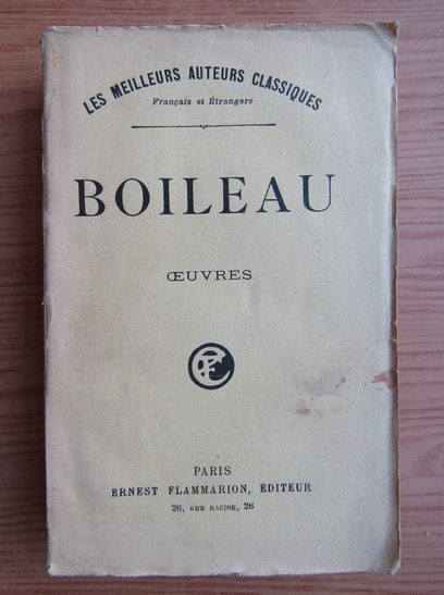 Anticariat: Boileau - Oeuvres (1926)