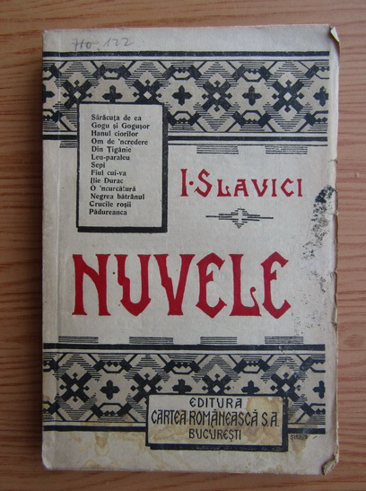 Anticariat: Ioan Slavici - Nuvele (volumul 3, 1925)