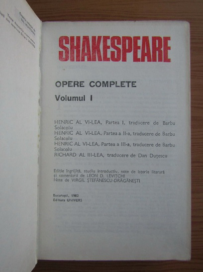 William Shakespeare - Opere complete (volumul 1)