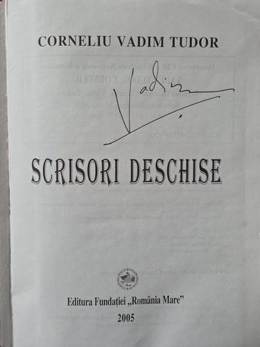 Anticariat: Corneliu Vadim Tudor - Scrisori deschise (cu semnatura autorului)