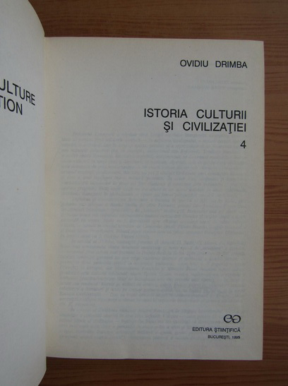 Ovidiu Drimba - Istoria culturii si civilizatiei (volumul 4)