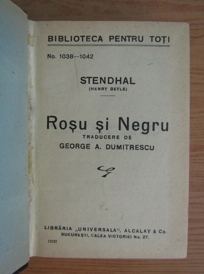 Stendhal - Rosu si negru (1930)
