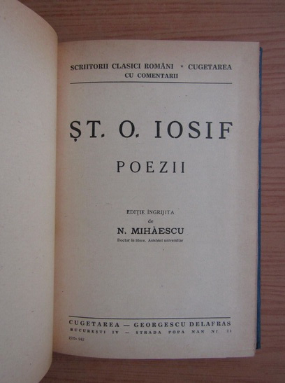 Stefan Octavian Iosif - Poezii (1943)