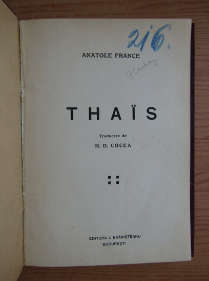 Anatole France - Thais (aprox. 1920)