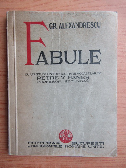 Anticariat: Grigore Alexandrescu - Fabule (1937)
