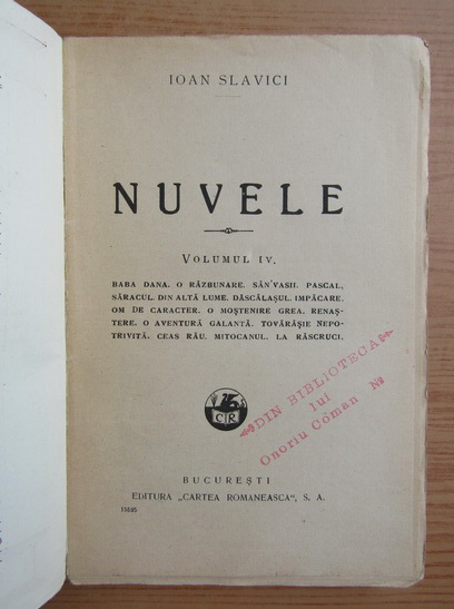 Ioan Slavici - Nuvele (volumul 4, 1935)