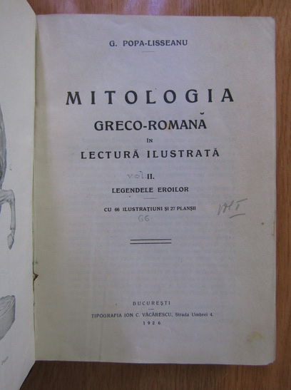 G. Popa-Lisseanu - Mitologia greco-romana in lectura ilustrata (volumul 2)