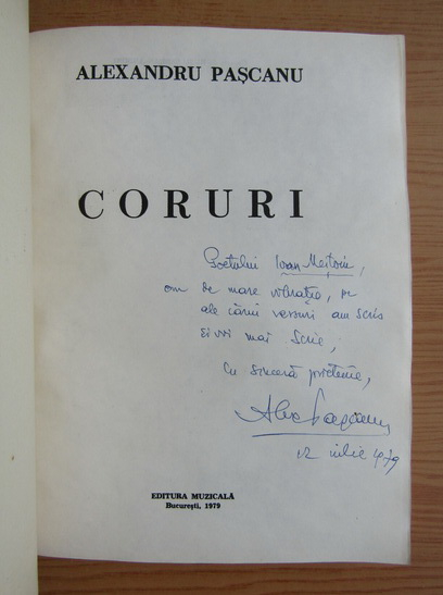 Anticariat: Alexandru Pascanu - Coruri (cu autograful autorului)