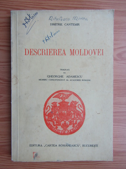 Anticariat: Dimitrie Cantemir - Descrierea Moldovei (1941)