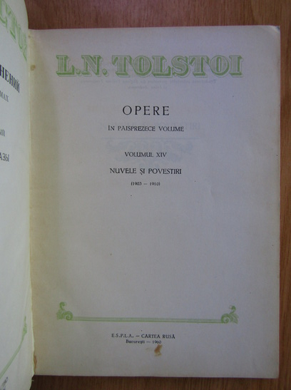 Lev Tolstoi - Opere (volumul 14)