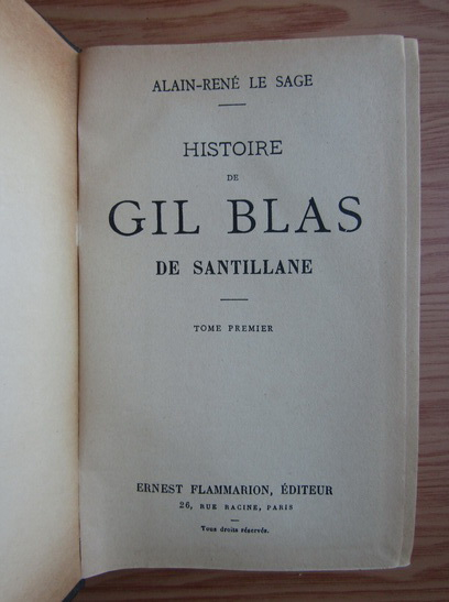 Alain Rene Lesage - Histoire de Gil Blas de Santillane (2 volume, 1935)