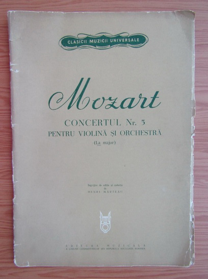 Celebrity Draw Manufacturer Mozart. Concertul nr. 5 pentru vioara si orchestra - Cumpără