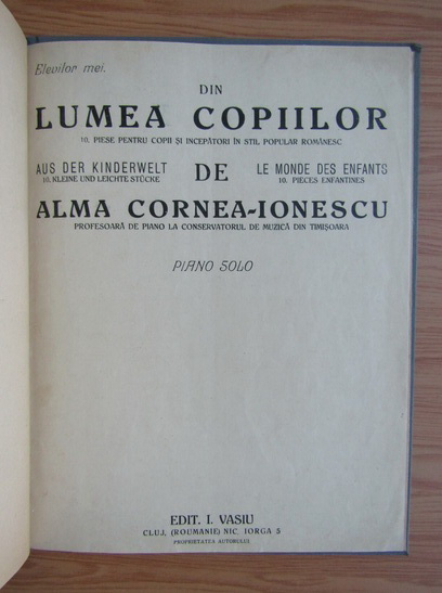 Alma Cornea Ionescu - Din lumea copiilor (1946)