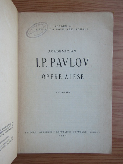 I. Pavlov - Opere alese