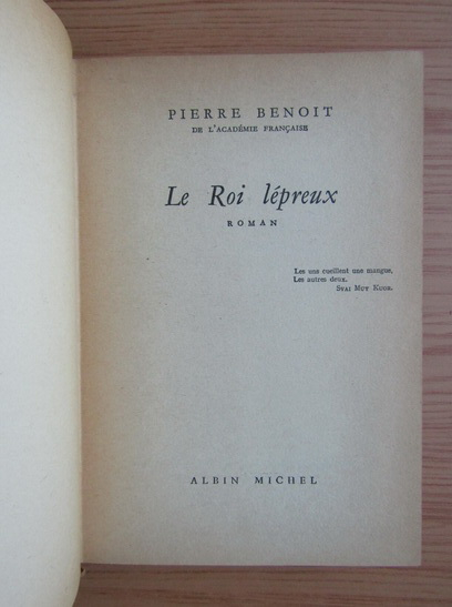 Pierre Benoit - Le roi lepreux (1927)