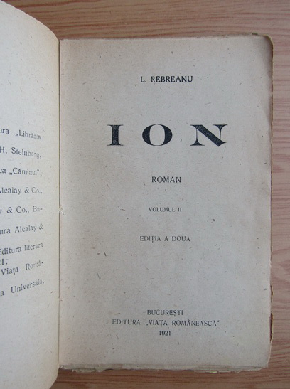 Liviu Rebreanu - Ion (volumul 2, 1921)