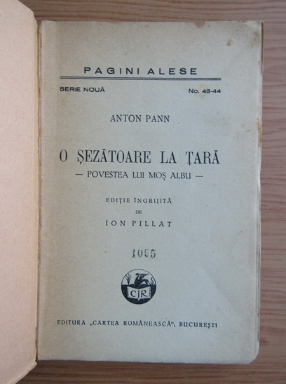 Anton Pann - O sezatoare la tara (1941)