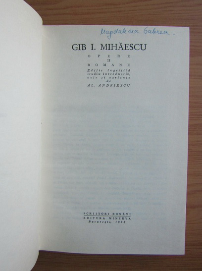 Gib I. Mihaescu - Opere (volumul 2)