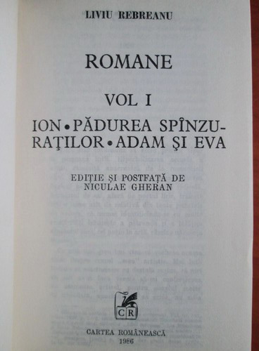 Liviu Rebreanu - Romane (3 volume)