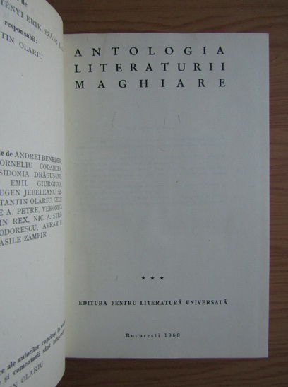Antologia literaturii maghiare (volumul 3)