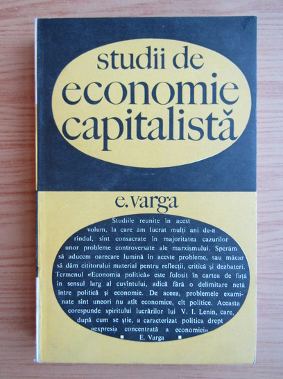 Anticariat: E. Varga - Studii de economie capitalista