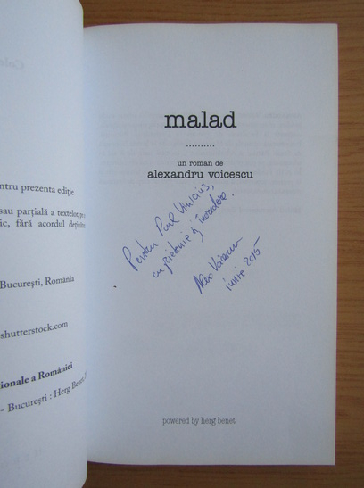 Anticariat: Alexandru Voicescu - Malad (cu autograful autorului)