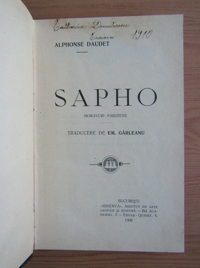 Alphonse Daudet - Sapho (1908)
