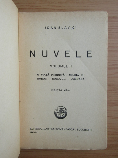 Ioan Slavici - Nuvele (volumul 2, 1943)