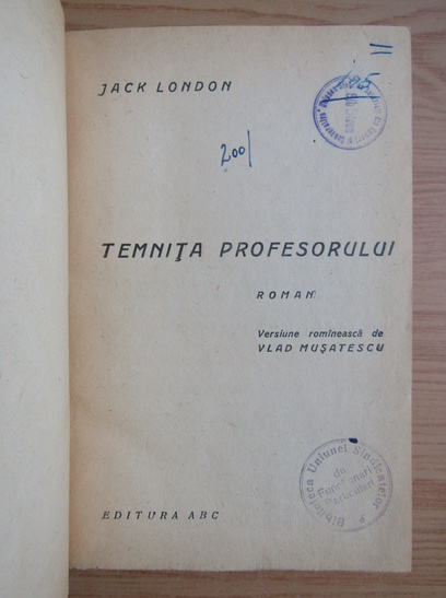 Jack London - Temnita profesorului 