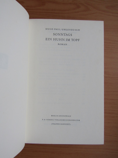 Hugo Paul Uhlenbusch - Sonntags ein huhn im topf
