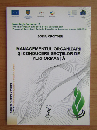 Anticariat: Doina Croitoru - Managementul organizarii si conducerii sectiilor de performanta