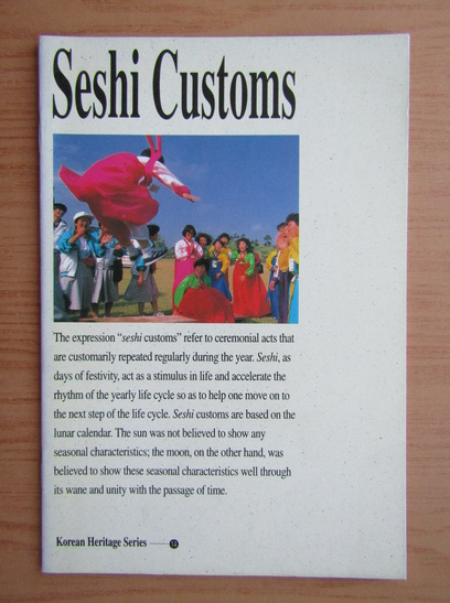 Anticariat: Korean Heritage Series, nr. 14, Seshi customs