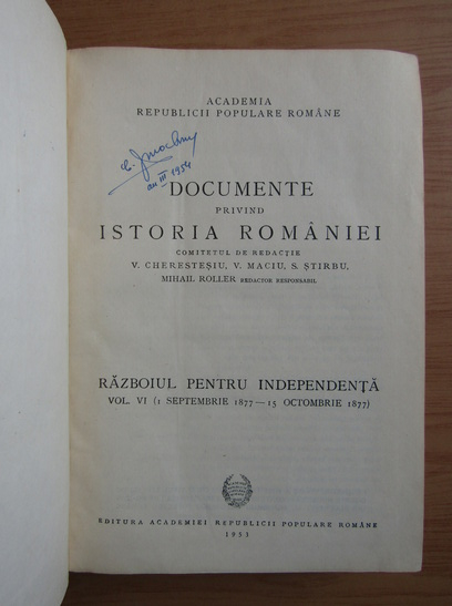 Documente Privind Istoria Romaniei Volumul 6 Cumpără 9779