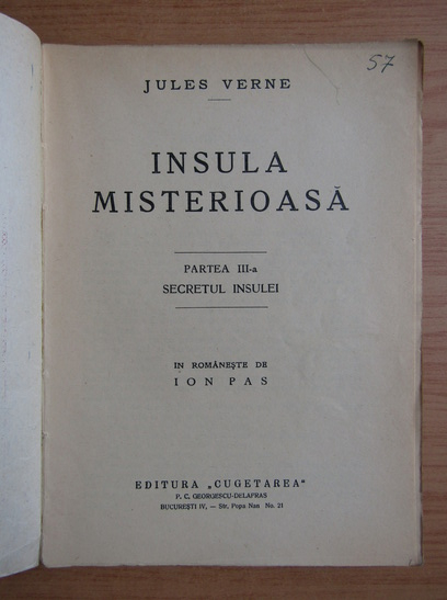Jules Verne - Insula Misterioasa, volumul 3. Secretul insulei (1930)