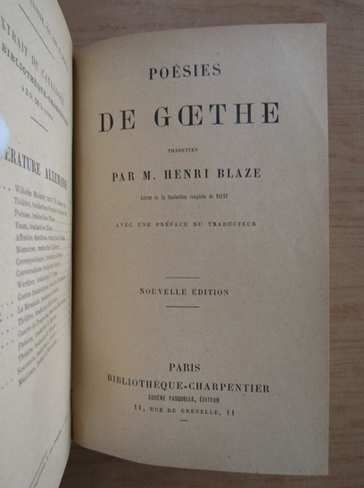 Goethe - Les affinites electives (2 volume coligate)