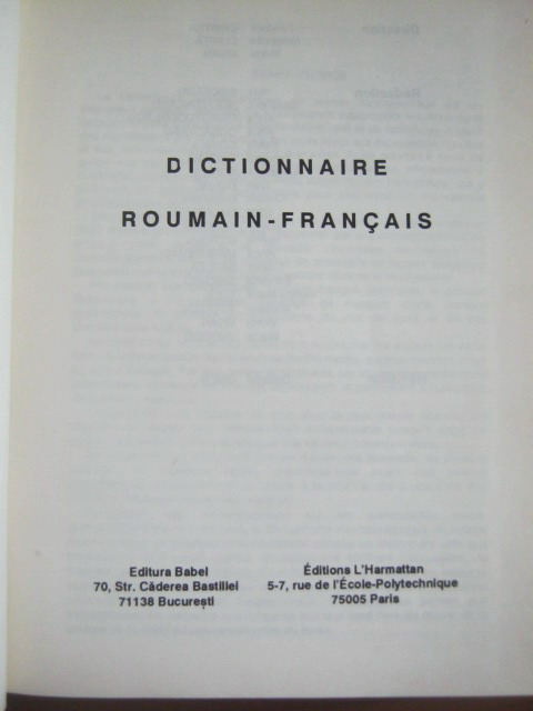 Dictionnaire Roumain-Francais