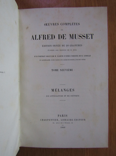 Alfred de Musset - Oeuvres, tome neuvieme (1866)