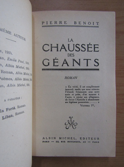 Pierre Benoit - La Chaussee des Geants