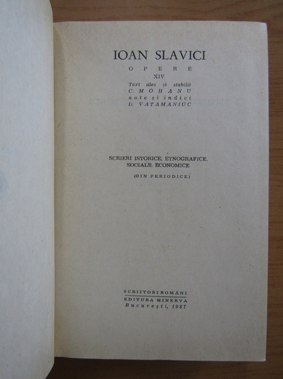Ioan Slavici - Opere (volumul 14)