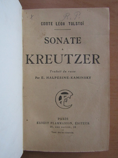Leon Tolstoi - Sonate Kreutzer