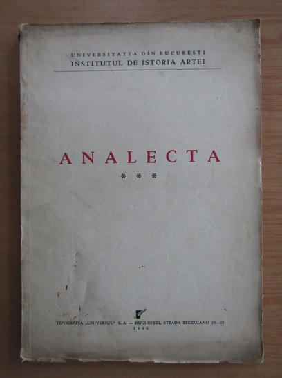 Anticariat: Analecta (volumul 3)