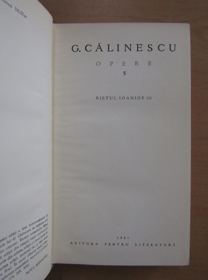 George Calinescu - Opere (volumul 5)