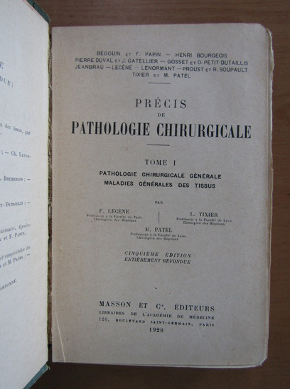 Maurice Patel - Precis de pathologie chirurgicale (volumul 1)