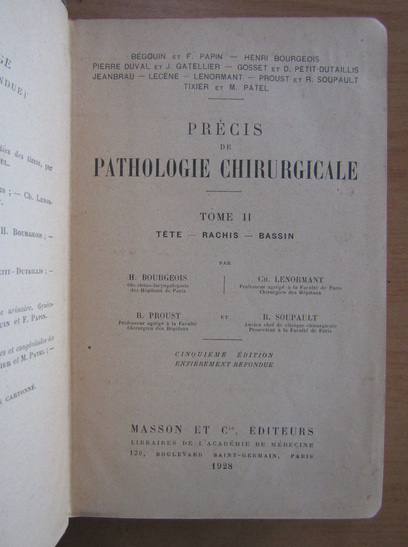 Maurice Patel - Precis de pathologie chirurgicale (volumul 2)