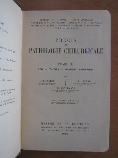 Maurice Patel - Precis de pathologie chirurgicale (volumul 3)