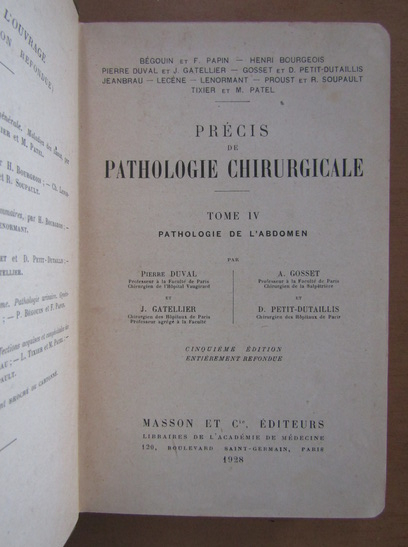 Maurice Patel - Precis de pathologie chirurgicale (volumul 4)