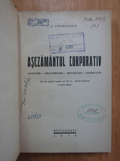 Ion Anghelescu - Asezamantul corporativ