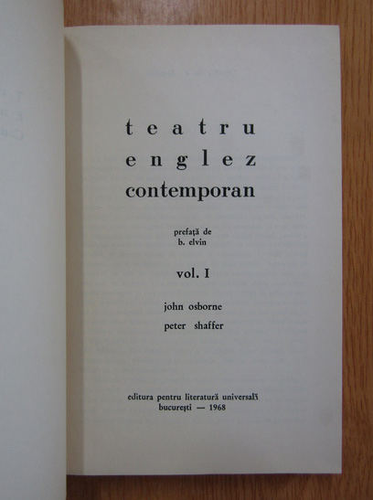 Teatru contemporan englez (volumul 1)